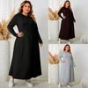 XL-4XL Women's Hooded Casual Dress Autumn New Waisted A-line Skirt Women Long Sleeve Dress
