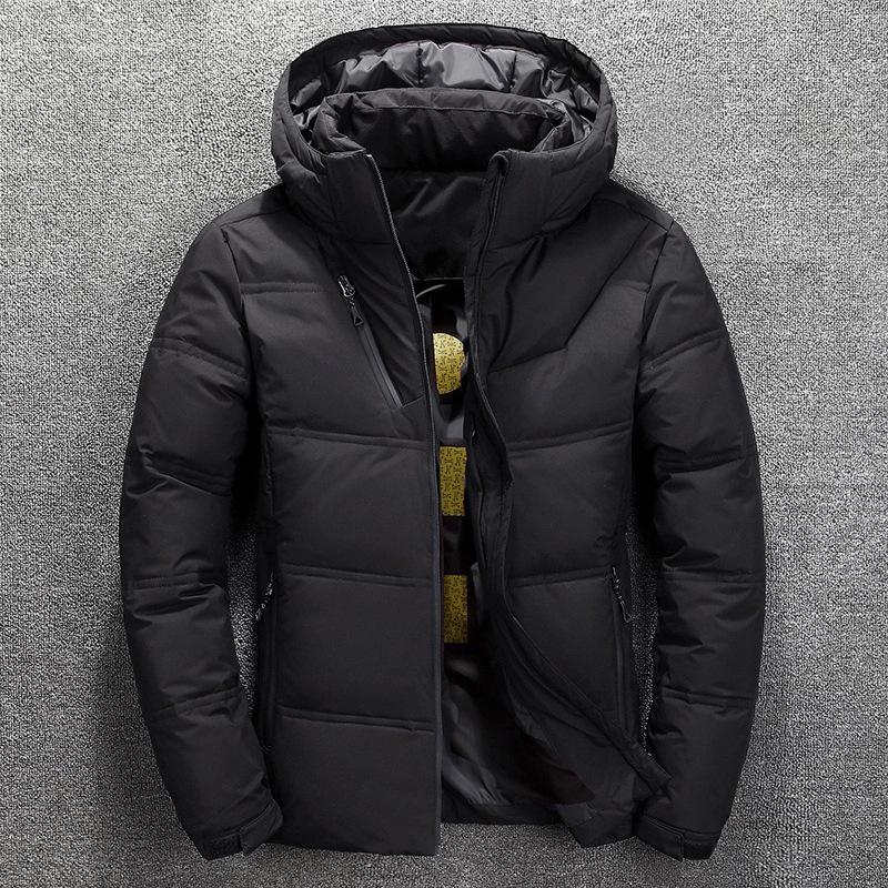 Winter New Men's White Duck Down Warm Hooded Thick Down Jacket High Quality Jacket