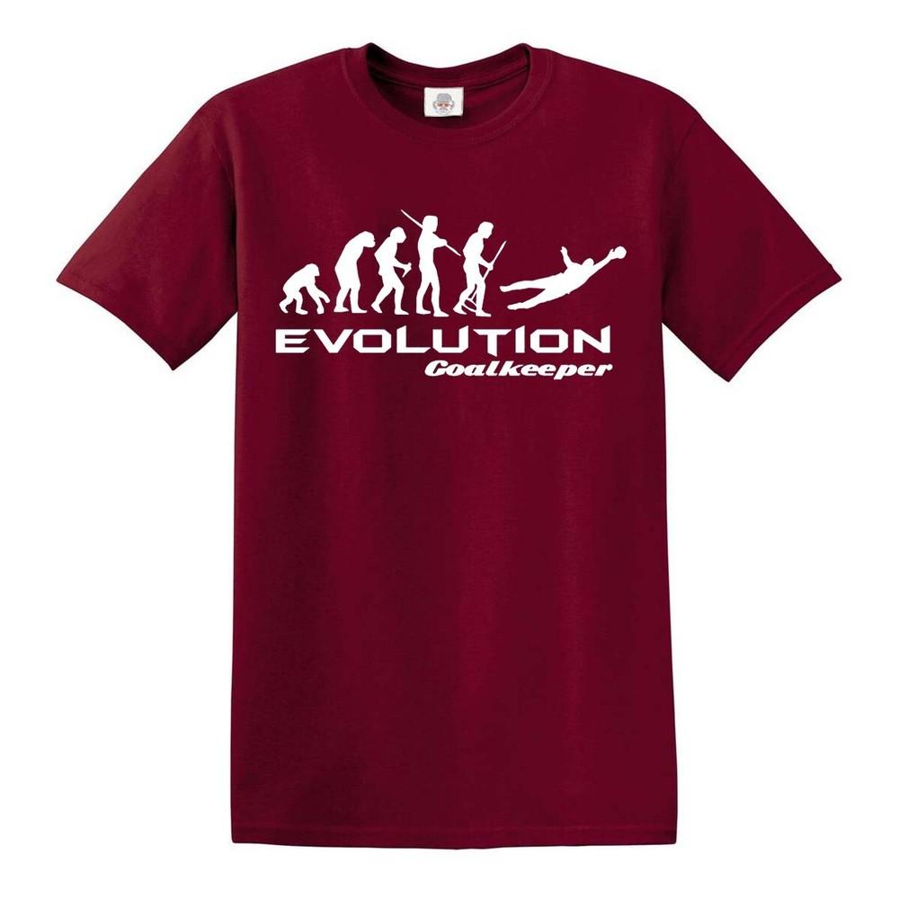Evolution of goal keeper tshirt funny mens football goals retro top tee