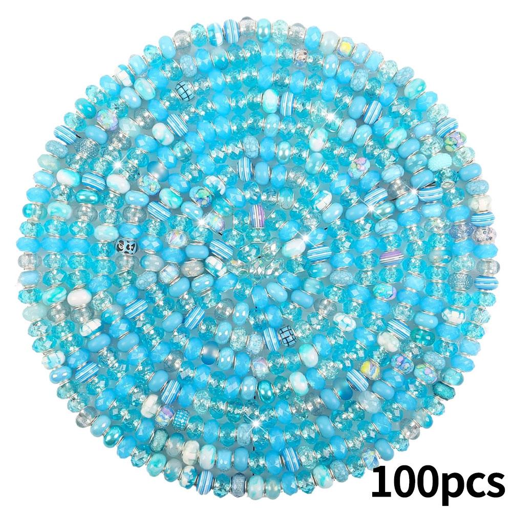 30/50/100 смоляных бусин европейского стиля с крупным отверстием, разделительные бусины для изготовления ювелирных изделий, различные россыпные и цветные европейские крупные бусины