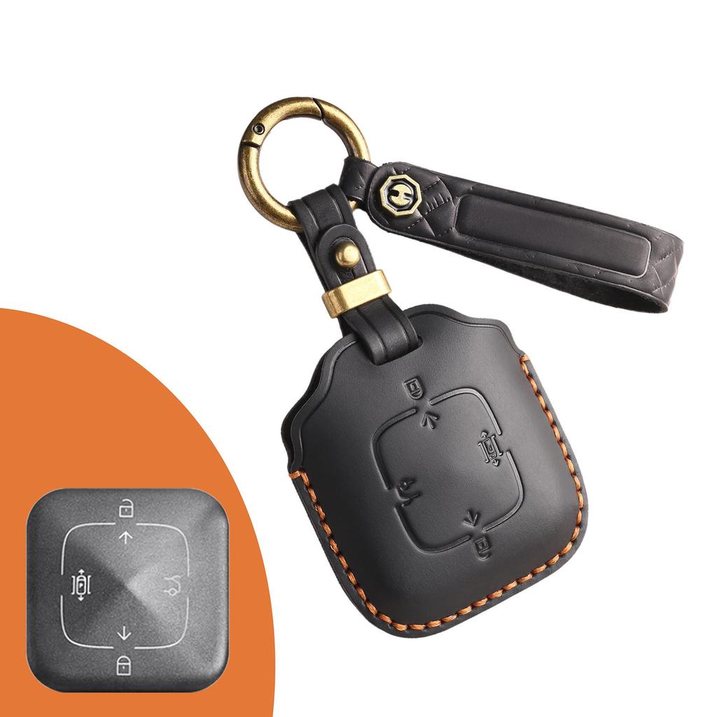 Чехол для ключа из натуральной кожи в ретро-стиле для Zeekr 001/007