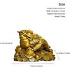 Yuanbao Golden Toad Brass Statue Three-Legged Money Toad with Coin and Ingot Traditional Chinese Feng Shui Wealth Sculpture for Home Office Business