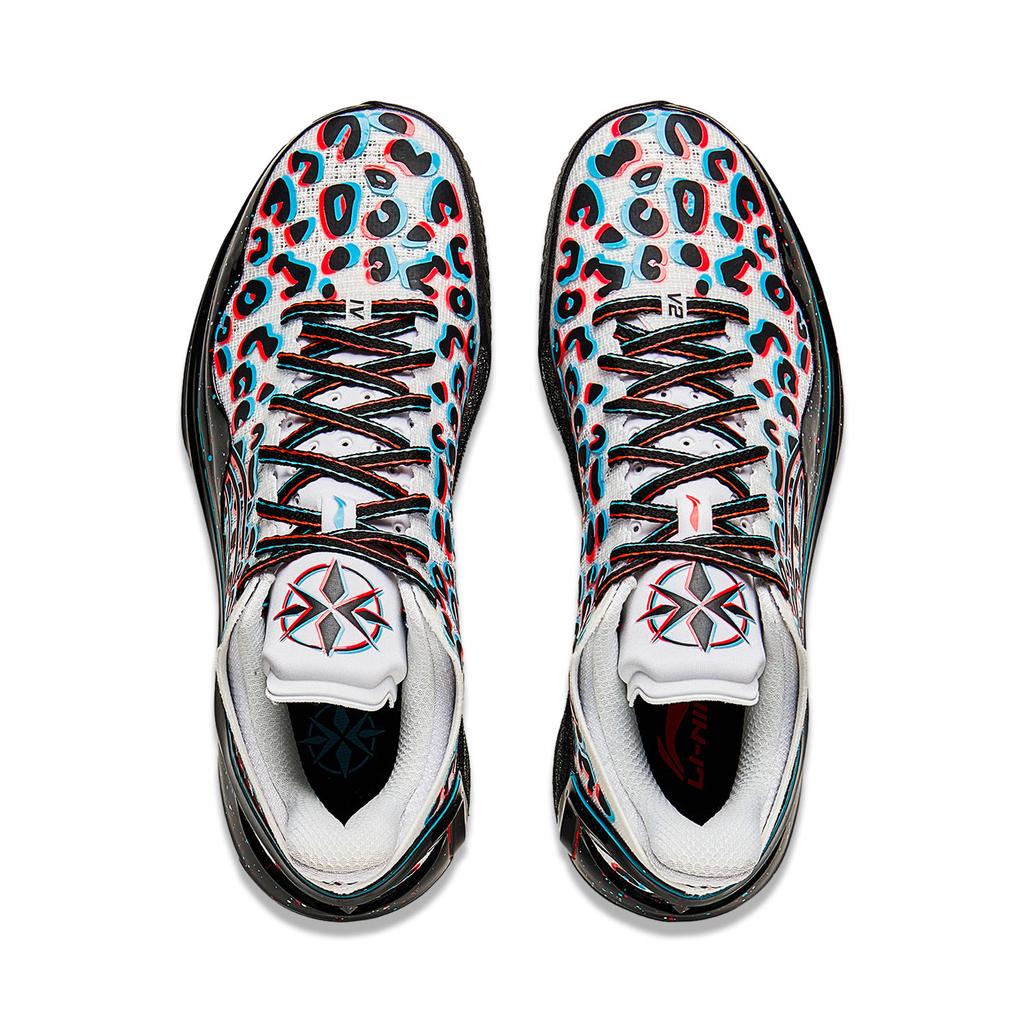 LiNing Blade 4 V2 3D Fragment Anti-Slip Anti-Twist Shock Absorption Lightweight Durable Low-Top Basketball Shoes Men Sneaker Black White ABAU059-4