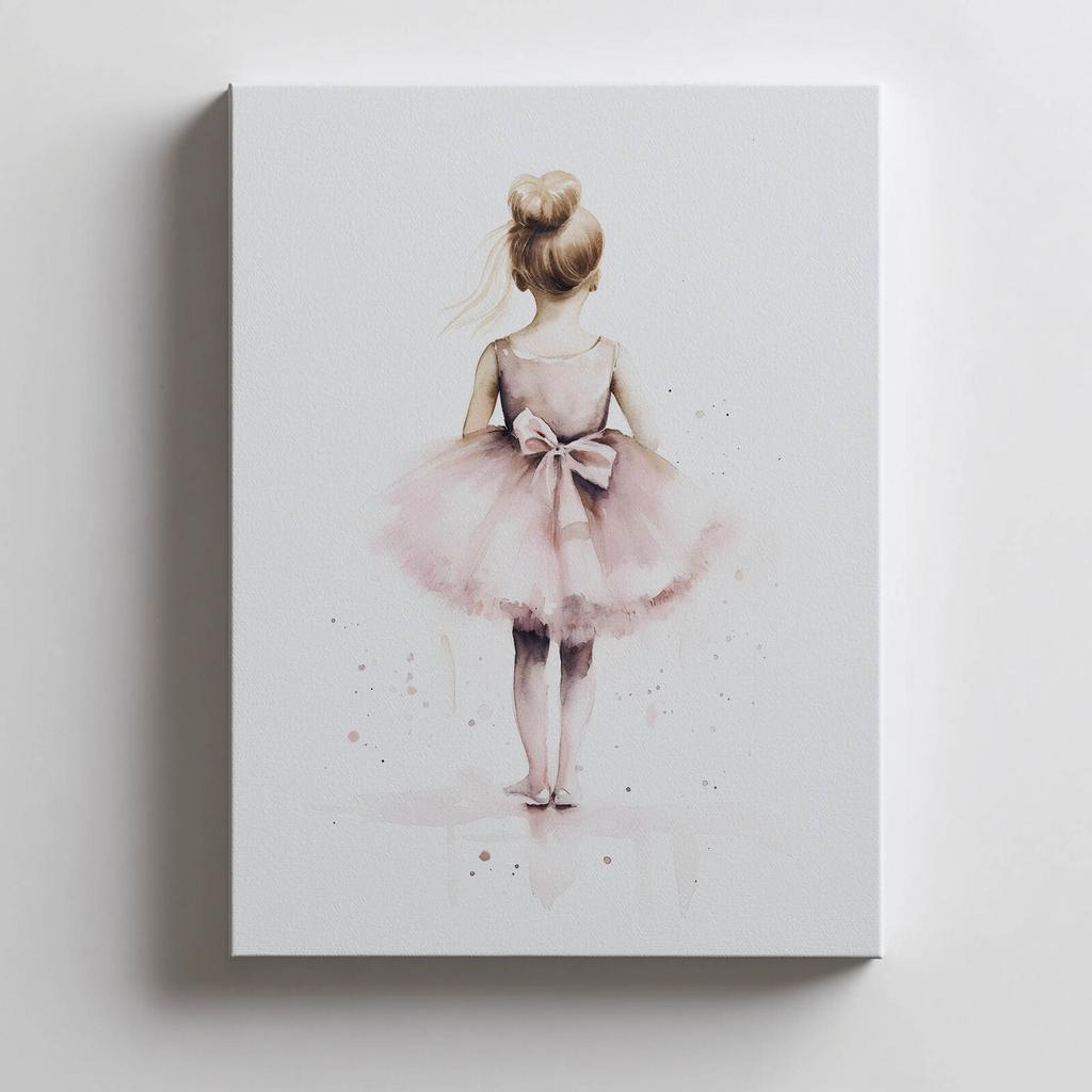 Różowa Balerina - Tańcząca Księżniczka Różowa Balerina - Tańcząca Księżniczka, 70X100 Cm, Rama Drewniana Ciemny Brąz, Papier Matowy 230 Gsm