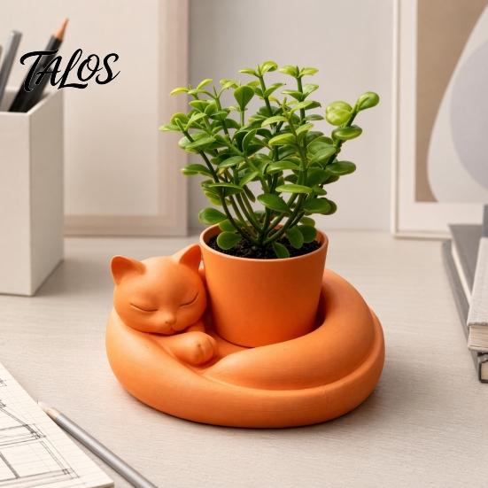Mini Flower Pot Decor 3D Printed Succulents Planter, Creative with Artistic Sculptural Design, Desktop Plant Small Desk for Office Bedroom Shelf, Gift
