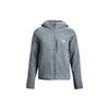 UA Latitude Logo Print Fleece Hooded Long Sleeve Jacket Women Jackets Gray 1373289-002