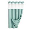 Translucent Mesh Top Shower Curtain No Hook Curtain, Waterproof with Snap-on Liner, Heavy Duty Top, Machine Washable Divider for Bathroom RV