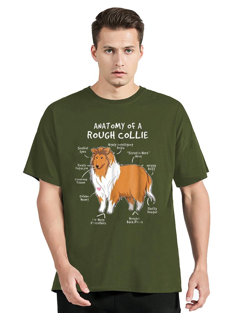 Sunisexbeauty Anatomy Of A Rough Collie Funny Dog Puppy Gift T Shirt Fashion Cotton Tees Unisex Unisex Oversized Tshirt Clothing