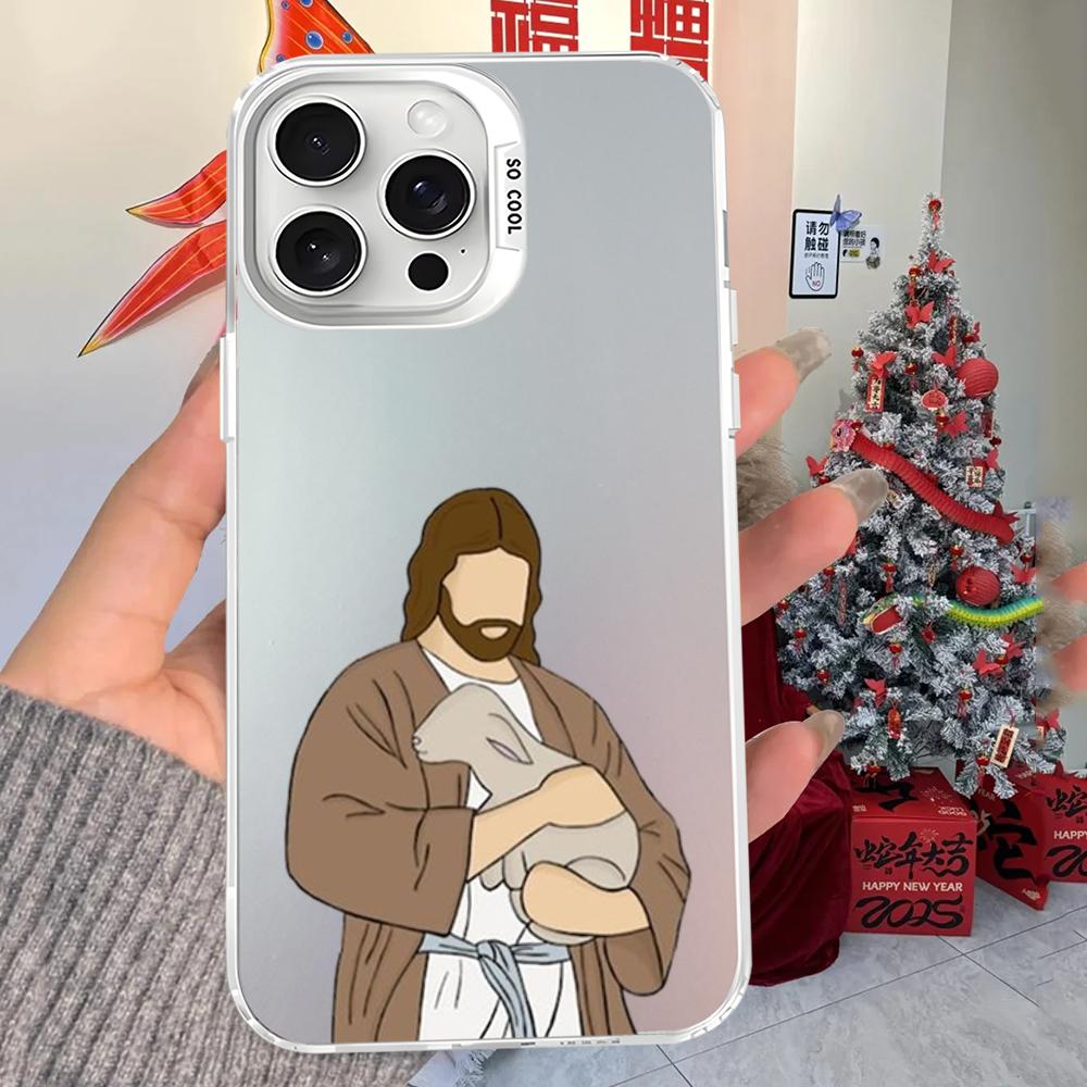 Новый Христианский Религиозный Иисус Прозрачный Чехол Для Телефона Для iPhone 16 15 14 13 12 11ProMax X XR 87 Plus Матовый Ударопрочный Задний Чехол