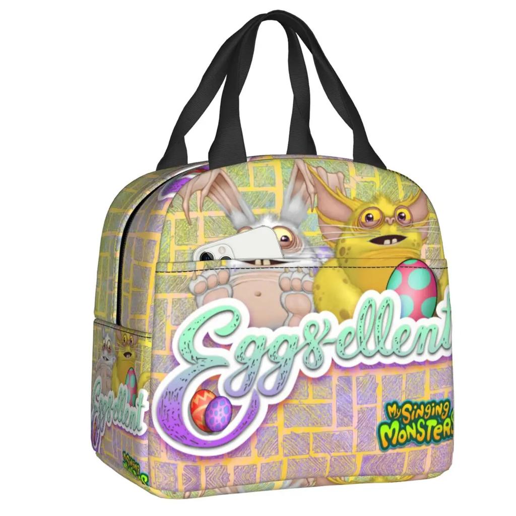 Изолированная сумка для обеда My Singing Monsters Cartoon для кемпинга, путешествий, видеоигр, водонепроницаемая термосумка для бенто-бокса для женщин и детей