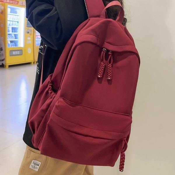 Легкий рюкзак в корейском стиле для девочек: Большая вместимость, простой и повседневный дизайн для учеников средних и старших классов