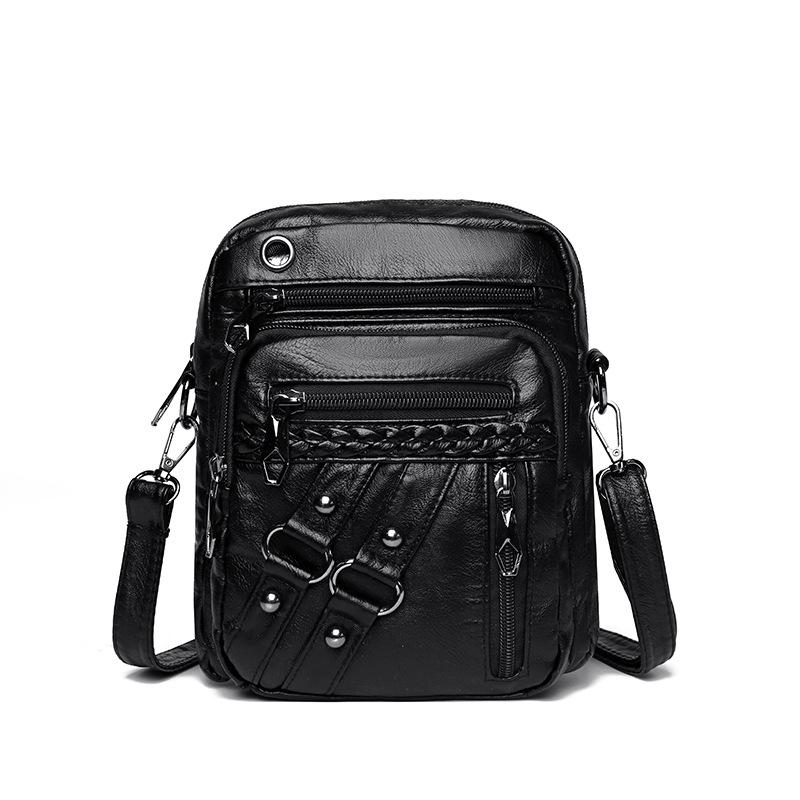Женская мягкая кожаная сумка через плечо, сумка для мамы, большая вместимость, ретро-сумка для мобильного телефона