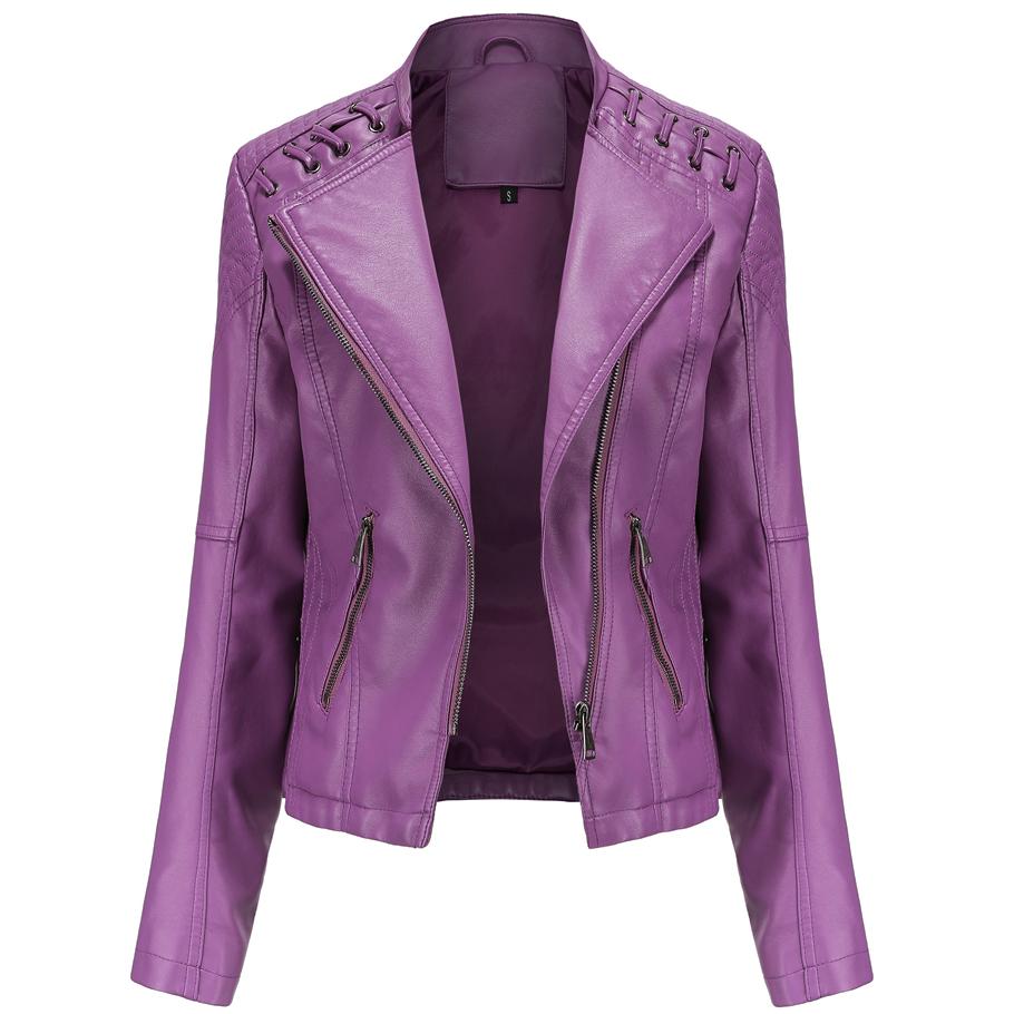 Женская стильная куртка из искусственной кожи Классический PU Moto Biker Fashion Zip Up Повседневное короткое пальто Тонкая верхняя одежда со шнуровкой в стиле ретро S-4XL Plus Size