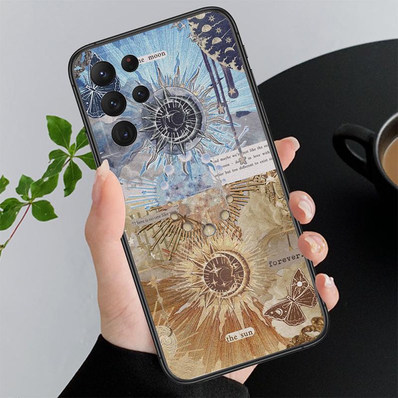 Эстетичный чехол для телефона Луна и Солнце Для Samsung Galaxy S25 S24 S23 S22 S21 Ultra S24 S23 S22 S21 S25 Plus S24 S25 FE