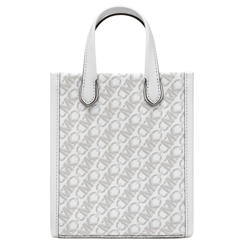 Michael Kors MK Gigi Сумка через плечо с принтом логотипа из искусственной кожи Мини Женские сумки Белый 32H3S3GC4V-101