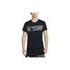 Striped Logo Print Crew Neck T-Shirt Men Tops Black FN3052-010