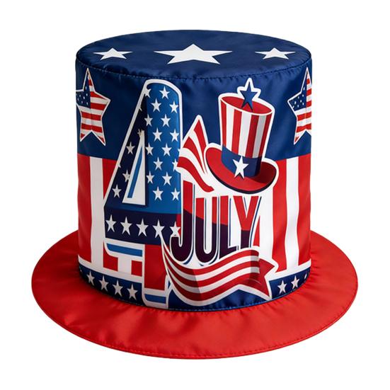 American Flag Top Hat, Uncle Costume Hat for 4th of July, Red White Blue Patriotic Party Decoration for Adults, Independence Day