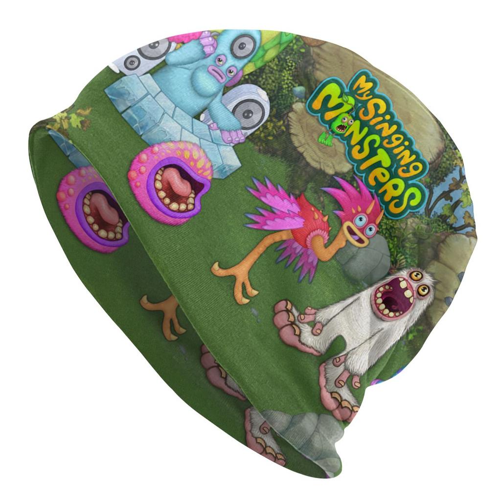 Зимняя теплая шапочка с изображением моих поющих монстров, женская шапка с напуском, модная шапка-бини в стиле аниме с героями мультфильмов, уличные лыжные шапочки с черепами, шапки