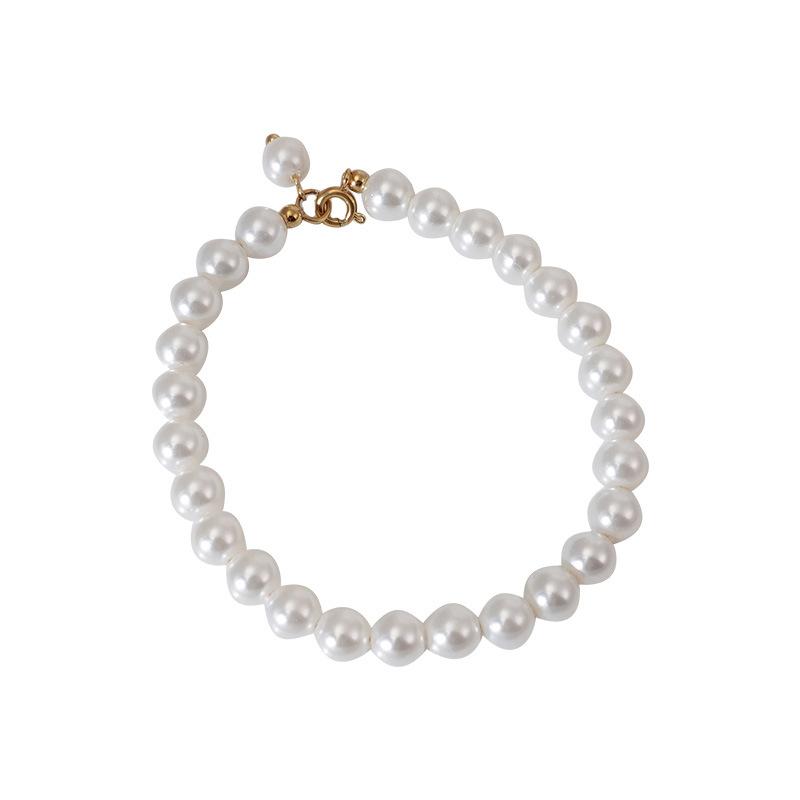 Искусственный жемчуг круглый прочный легкий браслет женский французский маленький аромат Хепберн стиль ювелирные изделия барокко ретро эластичные веревочные бусины