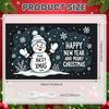 Winter Background Snowman Happy New Year Banner Xmas Display Snowflake Decor Holiday Background For Indoor Decoration Photo