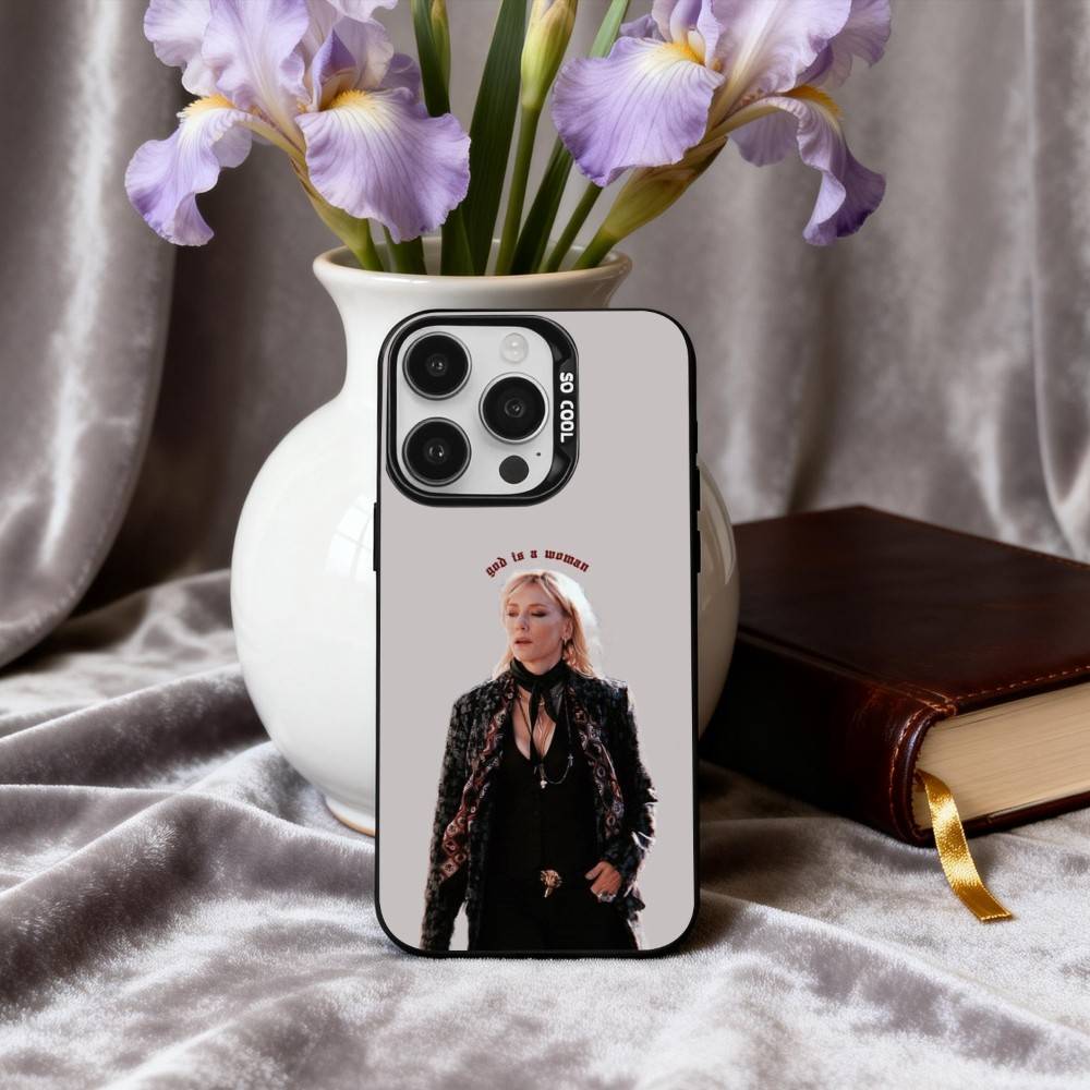 C-Cate-E B-Blanchett Actress Phone Case For iPhone17,16,15,14,13,12,11 Plus,Pro Max Black Candy silver phone case