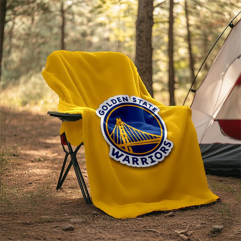 1pc Golden State Warriors Theme Blanket - Digital Print, Polyester, Cozy for All Seasons, Perfect for Outdoor, and Travel