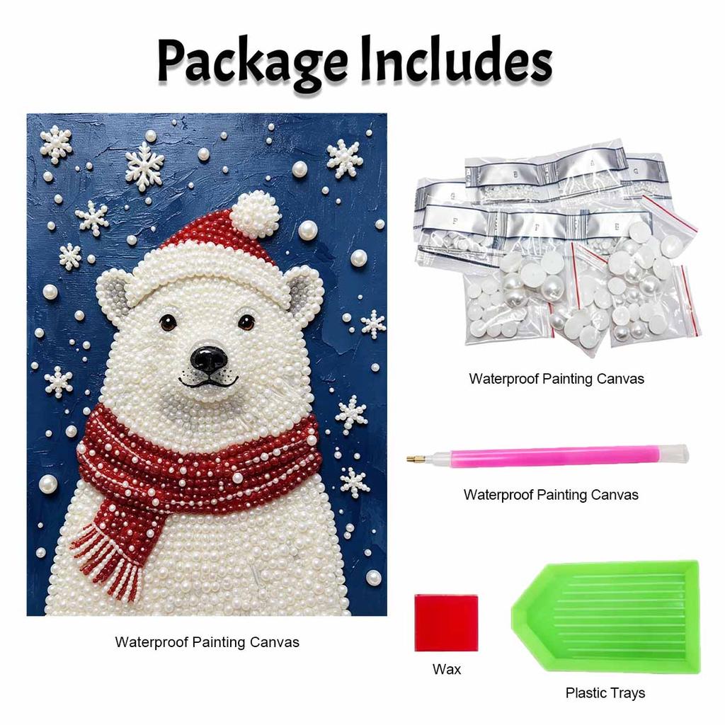 Christmas Pearl Painting Kit Handmade DIY Polar Bear Scarf Snowflake Home Decoration Painting