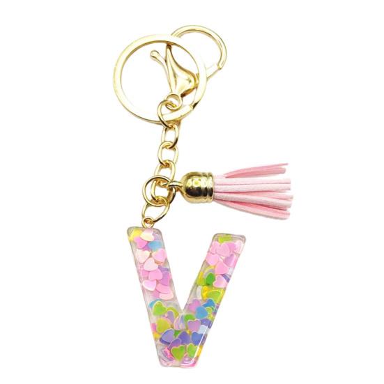 Красочный акриловый брелок с розовыми кистями, декор, буквенная чашка, кулон, брелок для ключей, украшение для бутылки с водой, подарок на день рождения