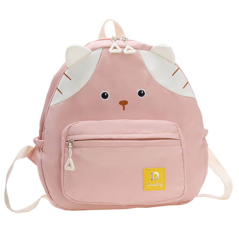 Cute Nylon Cat Themed School Backpack For Children With Breathable Comfort Features