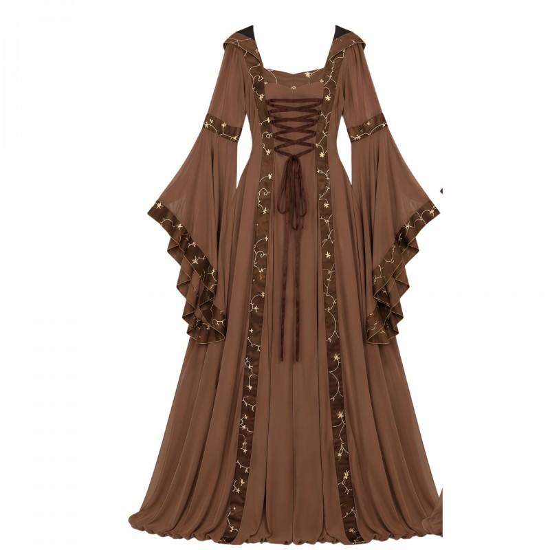 Medieval Renaissance Corset Dress Cosplay Costume Halloween Vintage Court Gown Party