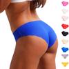 Ladies Sexy Solid Color  Ice Silk Seamless Wave Low-rise Panties