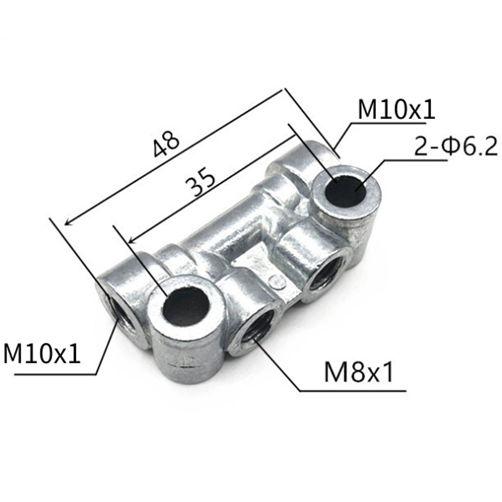 M8 M10 Pitch 1mm 2 3 4 5 6 7 8 10 Ways 4-12 Ports Zinc Alloy Resistance Oil Distributor Block Splitter Lubrication System