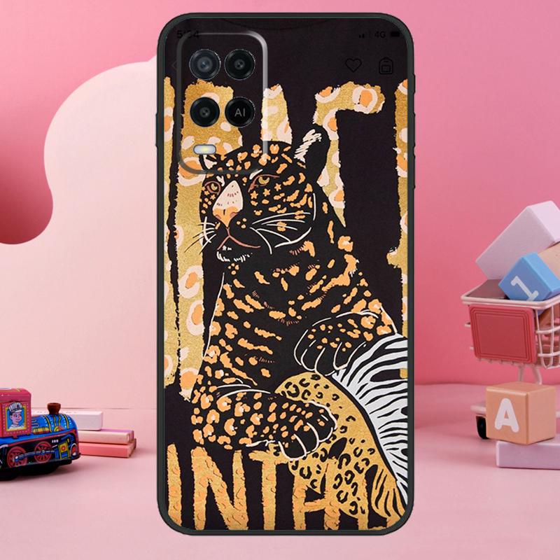 Classic Leopard Tiger Case For Oppo A98 A78 A18 A38 A58 A60 A80 A40 A77 A57 A17 A74 A54 A94 A96 A76 A16 A15 A5 Pro