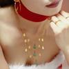 Xinyixin Christmas Green Zircon Reindeer & Tree Pendant Necklace
