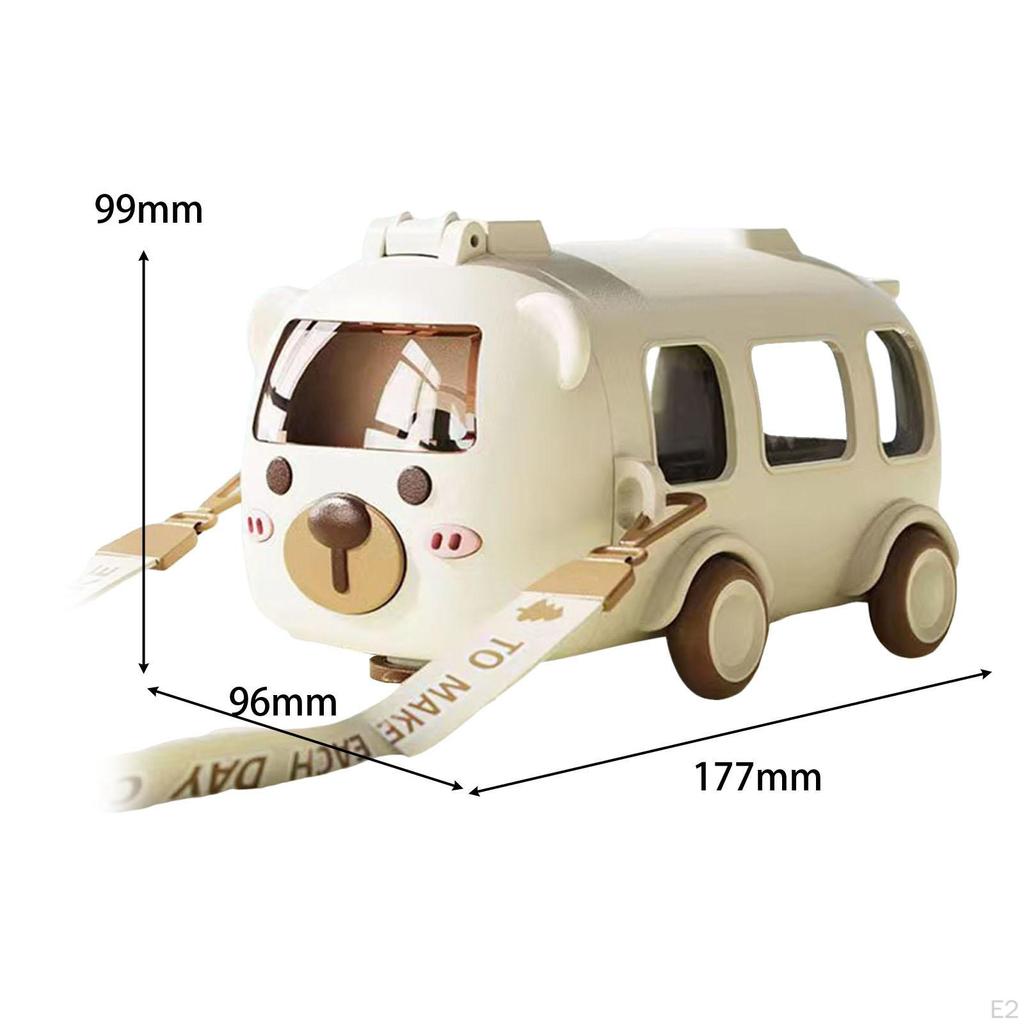 Автобусная соломенная чашка для воды, портативная съемная бутылка с ремешком, герметичная детская маленькая питьевая бутылка