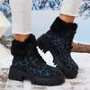 Women Leopard Platform Fur Ankle Boots High Heels Shoes Winter 2025 Brand Trend New Gladiator Short Plush Warm Snow Botas Mujer