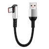 Short USB To Type C Fast Charging Cable with 90 Degree Elbow Data Cord for Smartphones and Tablets