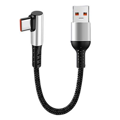 Короткий кабель USB-Type C для быстрой зарядки с 90-градусным коленом для передачи данных для смартфонов и планшетов