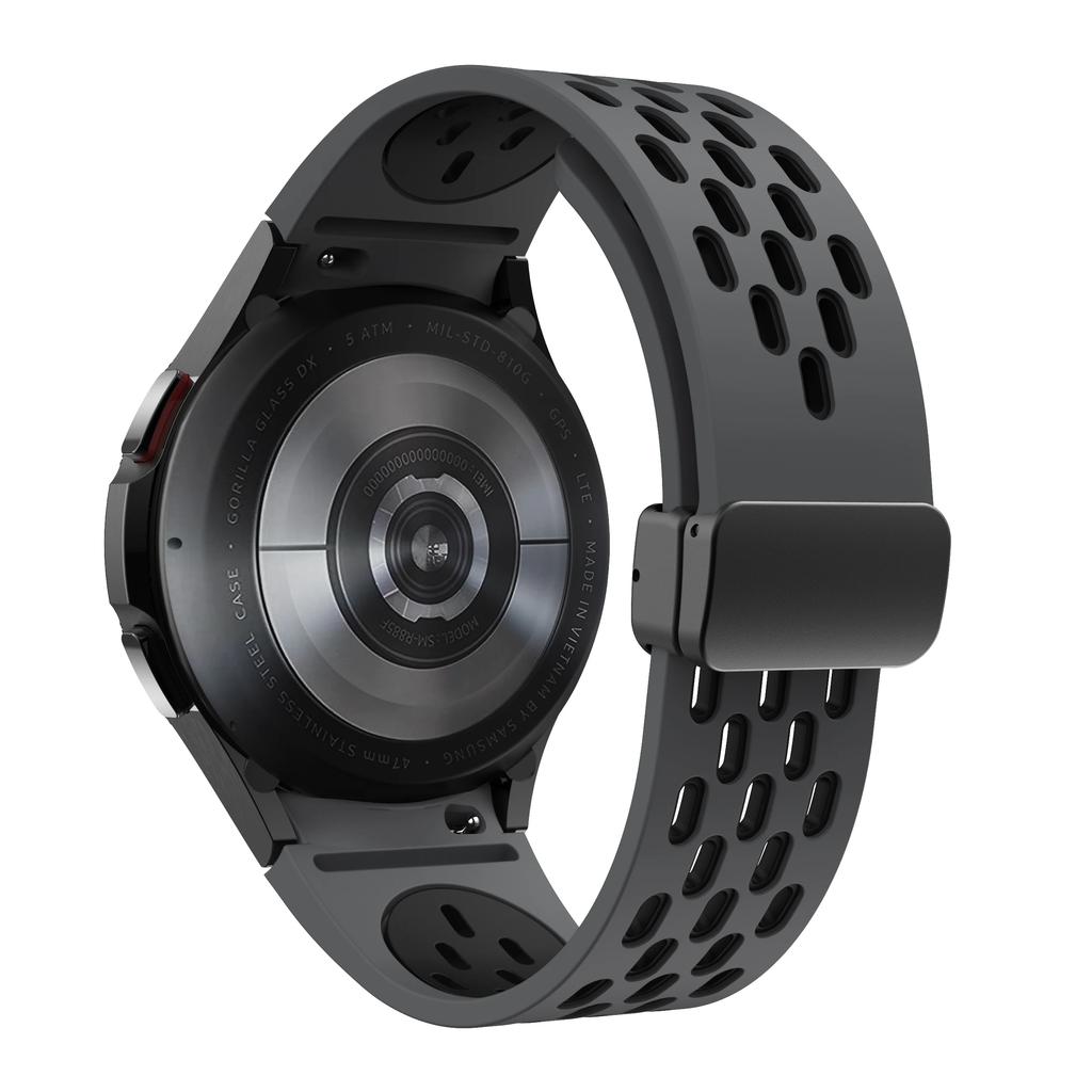 Силиконовый ремешок для Samsung Galaxy Watch 6, 5, 4, 40 мм, 44 мм, 5Pro, 45 мм, магнитная пряжка, ремешок 6, классический, 43 мм, 47 мм, браслет без зазоров, 42 мм