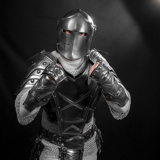 Legend of the Dwarven Forge Blackened Steel Full-Body Medieval Armor Set for Epic Cosplay, LARP Collectors