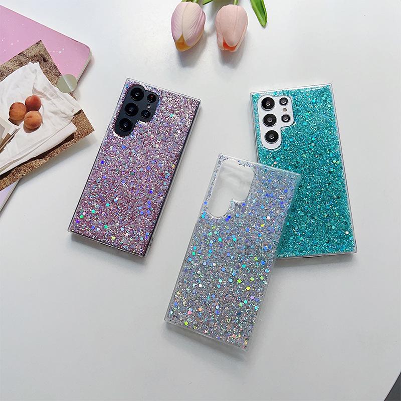 Чехол для телефона Samsung S24Ultra, С блестками и пайетками S25Plus, Мягкий чехол A16, Модный S23