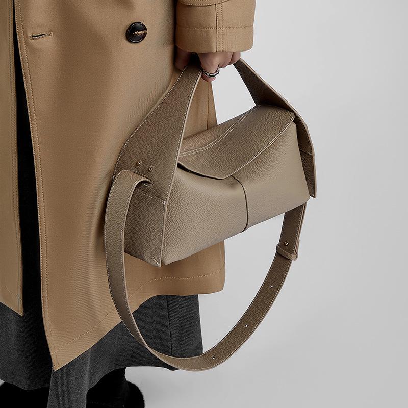 Весна/Лето Новая натуральная кожаная сумка-трансформер через плечо со съемным ремешком для женщин