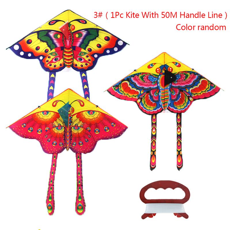 1 комплект, 90*50 см, длинный хвост с принтом бабочки, уличный воздушный змей, игрушка с ручкой