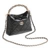 Diamond Check Bag Soft Leather Twist Chain Handle Handbag Lunch Box Bag Single Shoulder Crossbody Small Fragrant Woman Bag