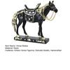 Retro Horse Statue Desktop Artistic Horse Figurine with Base Golden Painted Resin Horse Sculpture for Shelf Mantel Cabinet Display
