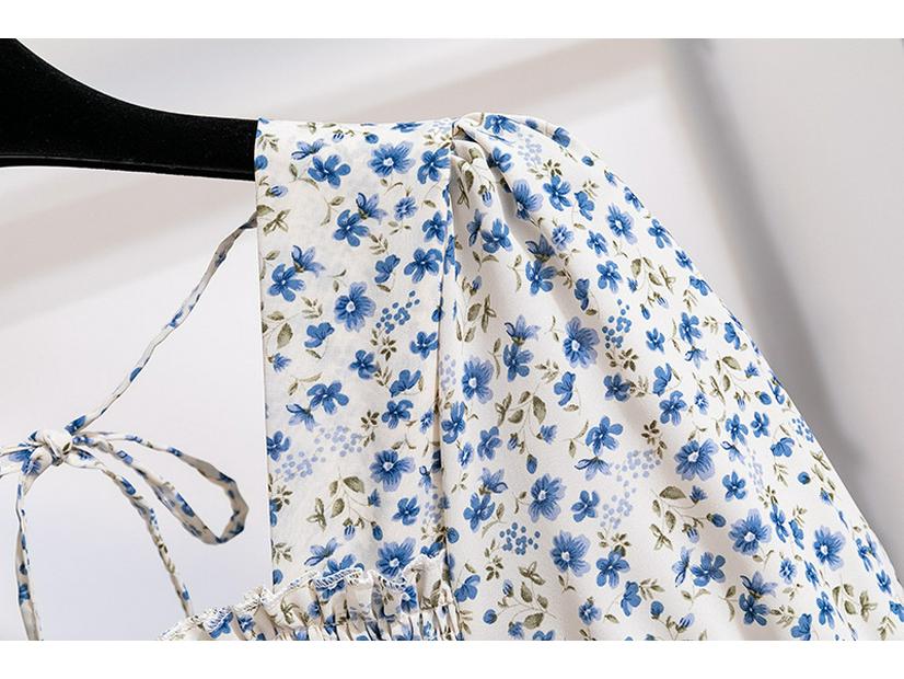 Summer Floral French-Design Dress - High-End, Short-Sleeved, Medium-Length for Women