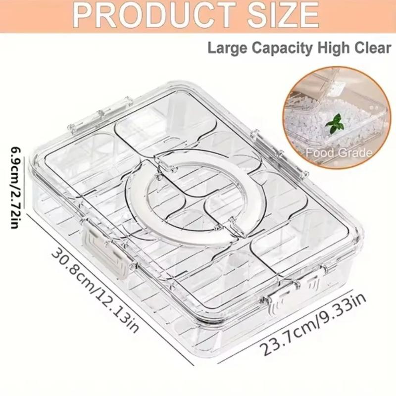 8-Grid Divided Plate with Lid Food Storage Box Snack Box Fruit Storage Container for Refrigerator Vegetable Organizer