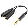 Gold-plated 6.35 Stereo To 2pcs 6.5 Mono Power Amplifier Audio Adapter Cable 1 To 2 Splitter