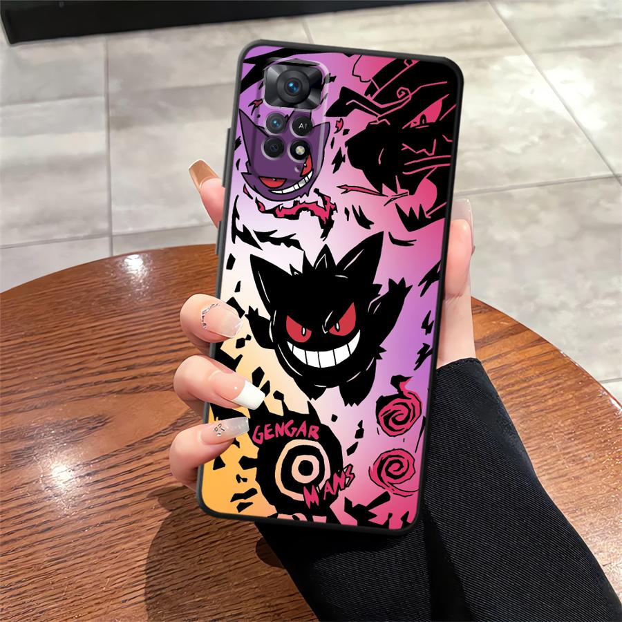Крутой чехол для телефона Pokemon Gengar для Xiaomi Redmi Note 13 Pro Plus 9 12 Pro 7 8 11s 12s 11 14 10 10S 9S Funda