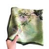 Spring New Oil Painting White Rose Printing Silk Crepe Satin Square Scarf Women's Light Luxury Versatile Mulberry Silk Scarf Scarf
